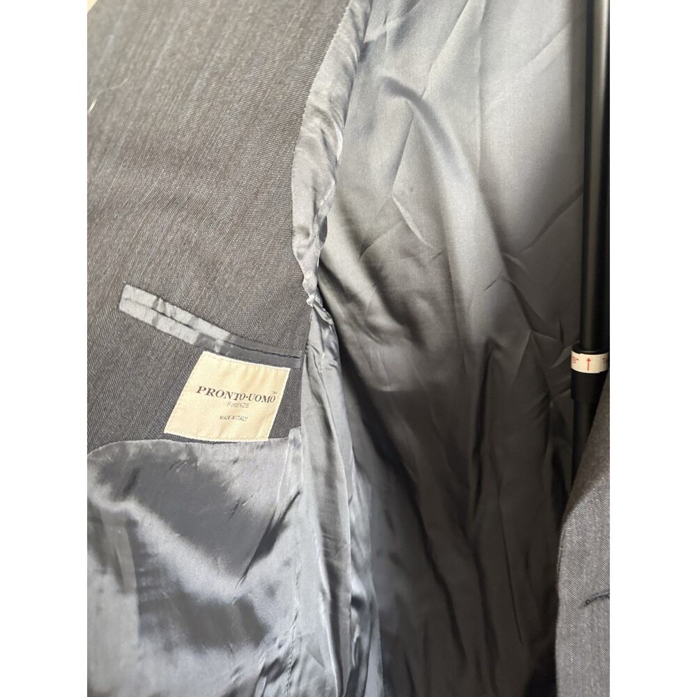 Pronto Uomo Suit Jacket Blazer Sport Coat 40 Short M Gray 100% Wool Italy - Picture 6 of 10